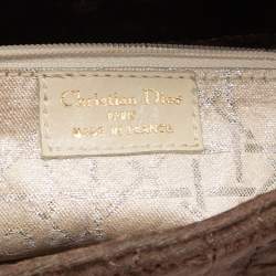 Pre Owned Dior Brown Velvet Mini Lady Dior Tote