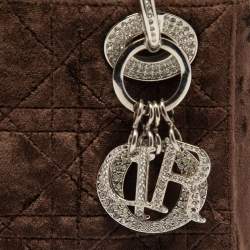 Pre Owned Dior Brown Velvet Mini Lady Dior Tote