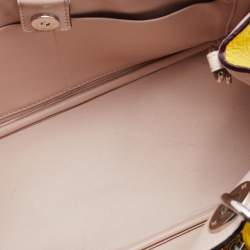 Pre Owned Dior Yellow Leather Mini Diorissimo Tote