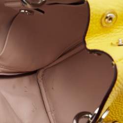 Pre Owned Dior Yellow Leather Mini Diorissimo Tote