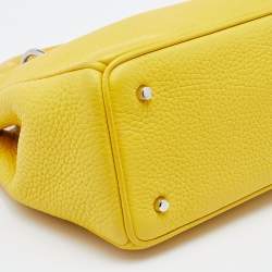 Pre Owned Dior Yellow Leather Mini Diorissimo Tote