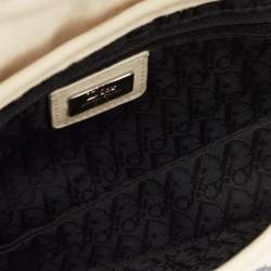 مملوكة مسبقًا حقيبة ديور 071 سادل إصدار محدود قماش مطبوع حمراء/ بيج فاتحة