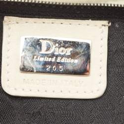 مملوكة مسبقًا حقيبة ديور 071 سادل إصدار محدود قماش مطبوع حمراء/ بيج فاتحة