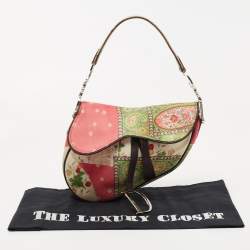 Pre Owned Dior Multicolour Satin Paisley Saddle Bag 