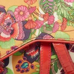 Dior Multicolor Floral Canvas and Patent Leather Saddle Shoulder Bag