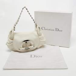 Dior White Leather Jazz Club Shoulder Bag