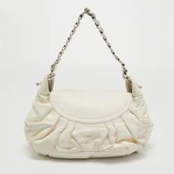 Dior White Leather Jazz Club Shoulder Bag