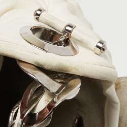 Dior White Leather Jazz Club Shoulder Bag