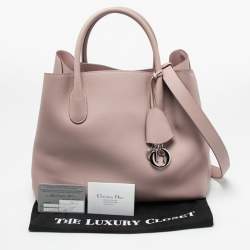 Pre Owned Dior Pink Leather Open Bar Tote