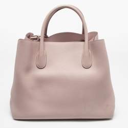 Pre Owned Dior Pink Leather Open Bar Tote