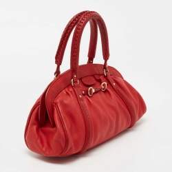 Pre Owned Dior Red Leather My Dior Frame Satchel