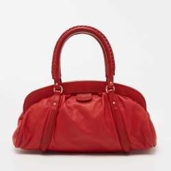 Pre Owned Dior Red Leather My Dior Frame Satchel