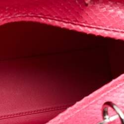 Pre Owned Dior Pink Python Leather Large Lady Dior Tote