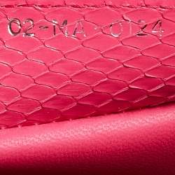 Pre Owned Dior Pink Python Leather Large Lady Dior Tote