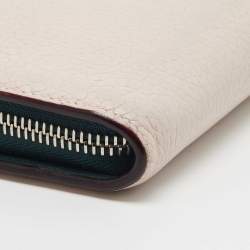 Pre Owned Dior Light Pink Leather Voyageur Continental Wallet