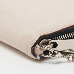 Pre Owned Dior Light Pink Leather Voyageur Continental Wallet