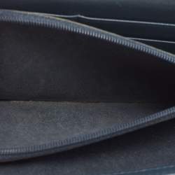 Pre Owned Dior Blue Denim Oblique Canvas and Leather Trim Continental Wallet