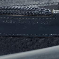 Pre Owned Dior Blue Denim Oblique Canvas and Leather Trim Continental Wallet