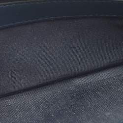 Pre Owned Dior Blue Denim Oblique Canvas and Leather Trim Continental Wallet