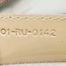 Pre Owned Dior Beige Cannage Patent Leather Small Soft Lady Dior Tote