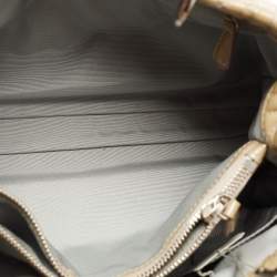 Pre Owned Dior Beige Cannage Patent Leather Small Soft Lady Dior Tote