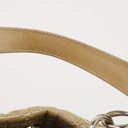 Pre Owned Dior Beige Cannage Patent Leather Small Soft Lady Dior Tote