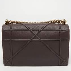 Pre Owned Dior Plum Leather Medium Diorama Flap Shoulder Bag