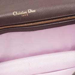 Pre Owned Dior Plum Leather Medium Diorama Flap Shoulder Bag