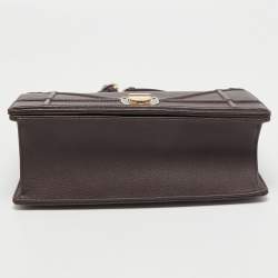 Pre Owned Dior Plum Leather Medium Diorama Flap Shoulder Bag