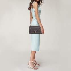 Pre Owned Dior Plum Leather Medium Diorama Flap Shoulder Bag