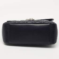 Pre Owned Dior Dark Blue Cannage Leather Miss Dior Medium Flap Bag