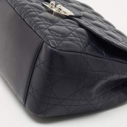 Pre Owned Dior Dark Blue Cannage Leather Miss Dior Medium Flap Bag