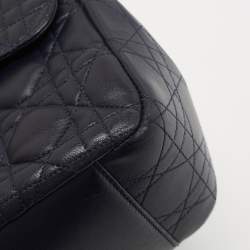Pre Owned Dior Dark Blue Cannage Leather Miss Dior Medium Flap Bag