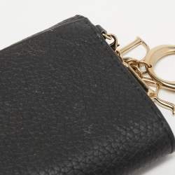 Pre Owned Dior Black Leather Diorissimo Continental Wallet