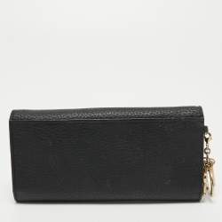 Pre Owned Dior Black Leather Diorissimo Continental Wallet