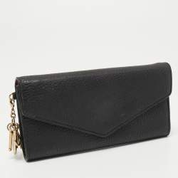 Pre Owned Dior Black Leather Diorissimo Continental Wallet