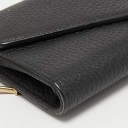 Pre Owned Dior Black Leather Diorissimo Continental Wallet