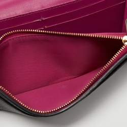 Pre Owned Dior Black Leather Diorissimo Continental Wallet