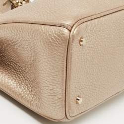 Dior Metallic Gold Leather Mini Diorissimo Tote