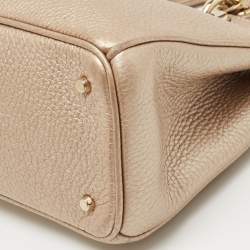Dior Metallic Gold Leather Mini Diorissimo Tote