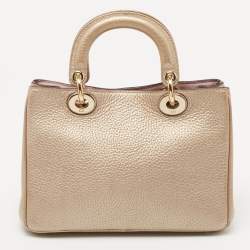 Dior Metallic Gold Leather Mini Diorissimo Tote