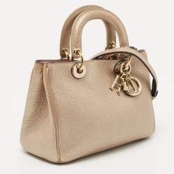Dior Metallic Gold Leather Mini Diorissimo Tote