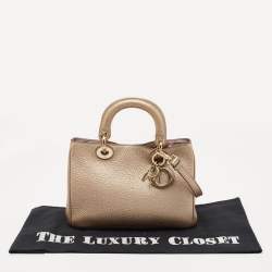 Dior Metallic Gold Leather Mini Diorissimo Tote