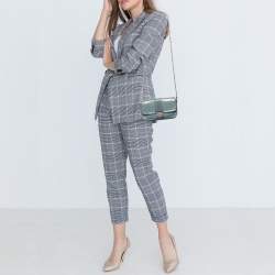 Pre Owned Dior Light Blue Python Leather Miss Dior Flap Bag