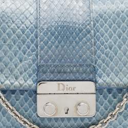 Pre Owned Dior Light Blue Python Leather Miss Dior Flap Bag