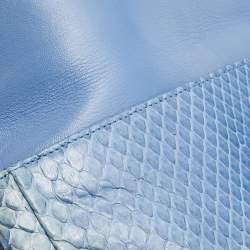 Pre Owned Dior Light Blue Python Leather Miss Dior Flap Bag