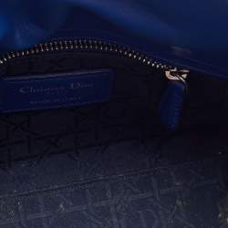 Dior Blue Cannage Quilted Leather Mini Lady Dior Bag