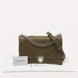 Dior Green Leather Medium Diorama Flap Shoulder Bag