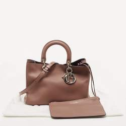 Dior Dusty Pink Leather Medium Diorissimo Shopper Tote
