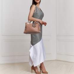 Dior Dusty Pink Leather Medium Diorissimo Shopper Tote